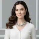 Exquisite Pink & White Diamond Necklace Set - Radiant Elegance